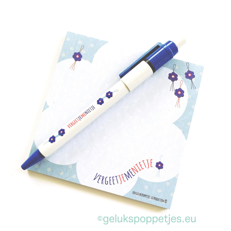 Keychain with thank you and lucky forget-me-not doll