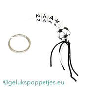Name keychain with lucky football figure