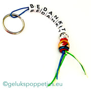 Thank you keychain with rainbow lucky charm