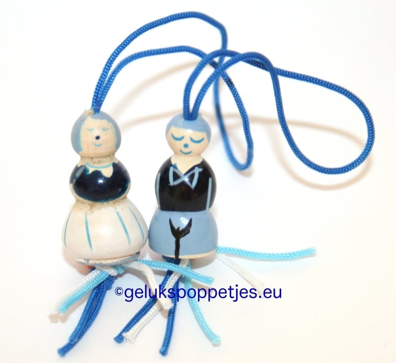 Delft blue lucky doll pair