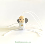 Lucky angel doll with wooden heart