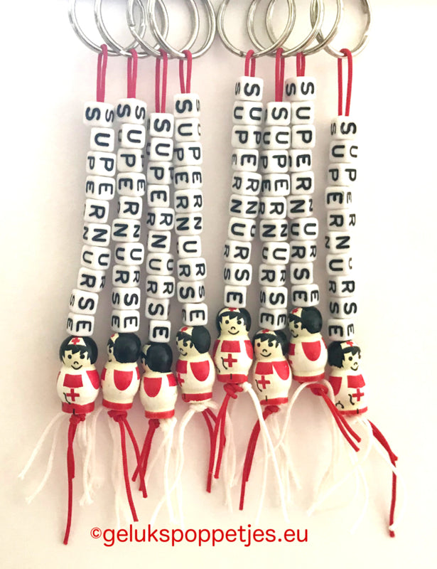 Supernurse keychain with lucky nurse doll