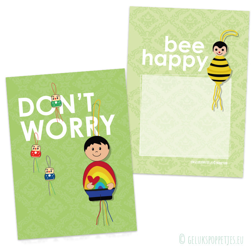 Card don't worry bee happy