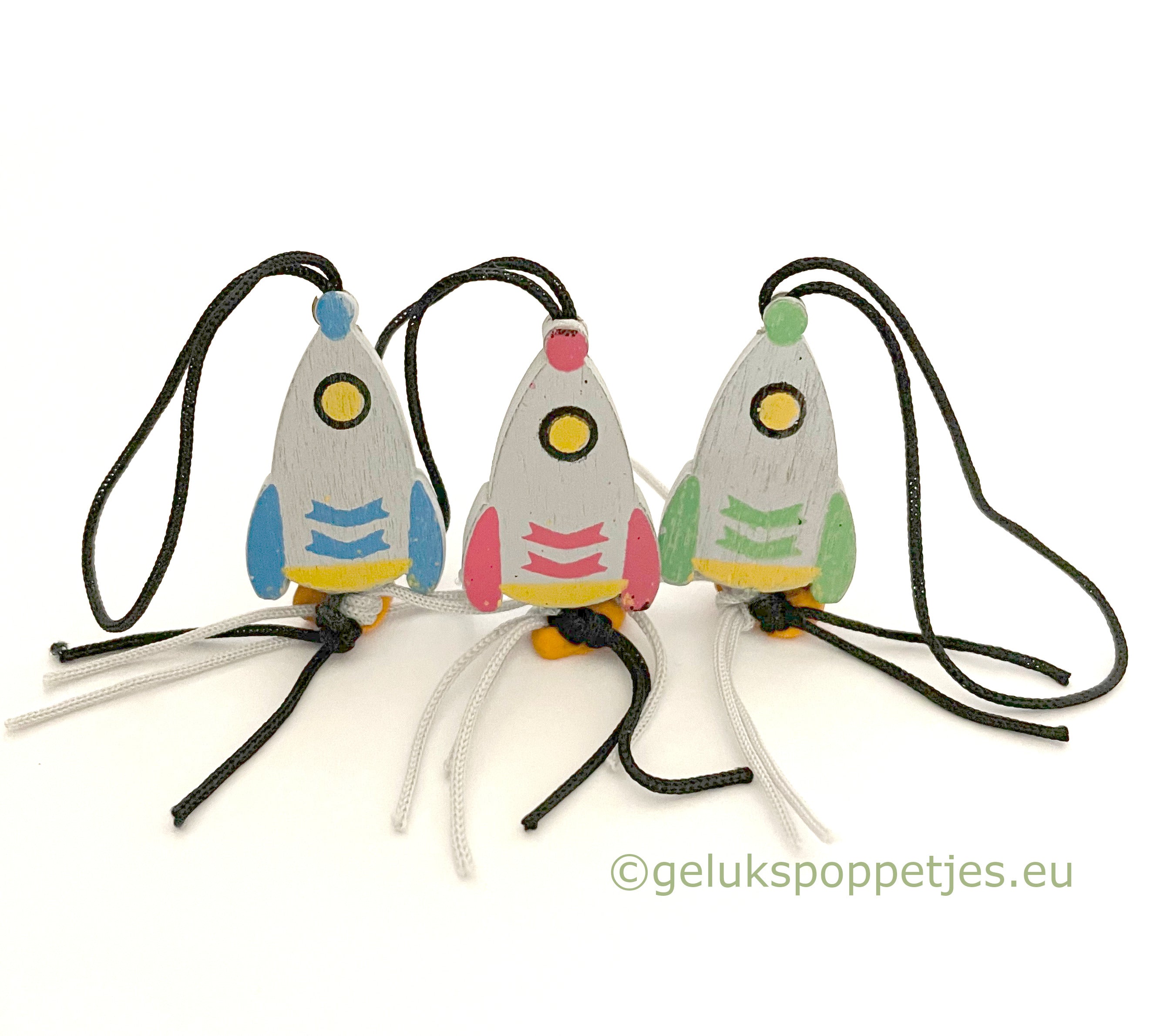 Name keychain with lucky doll rocket