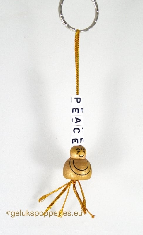 Peace keychain with lucky Buddha doll