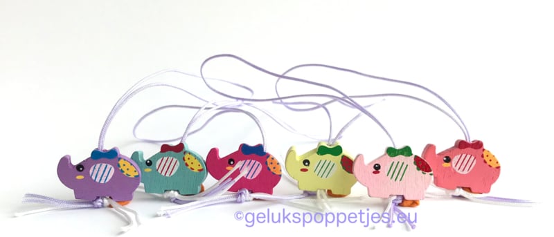 Elephant lucky charm colored