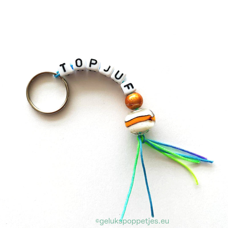 Keyrings top teacher with luxury beads