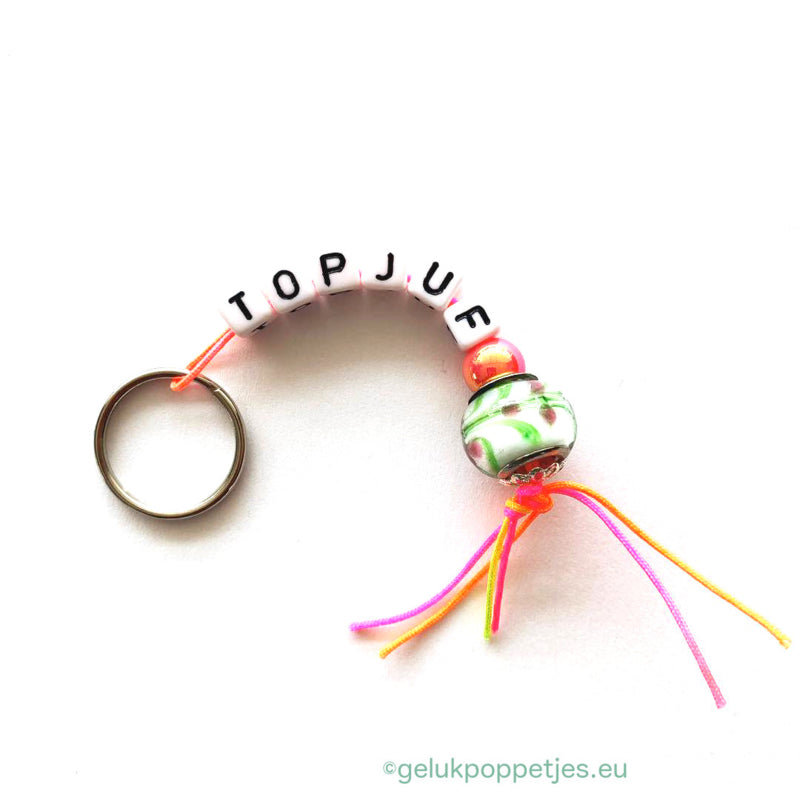 Keyrings top teacher with luxury beads