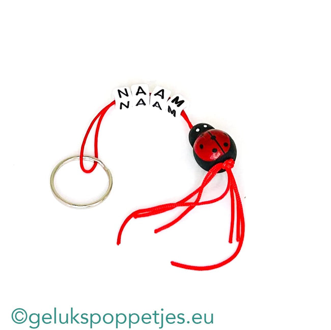 Name keychain with lucky ladybug