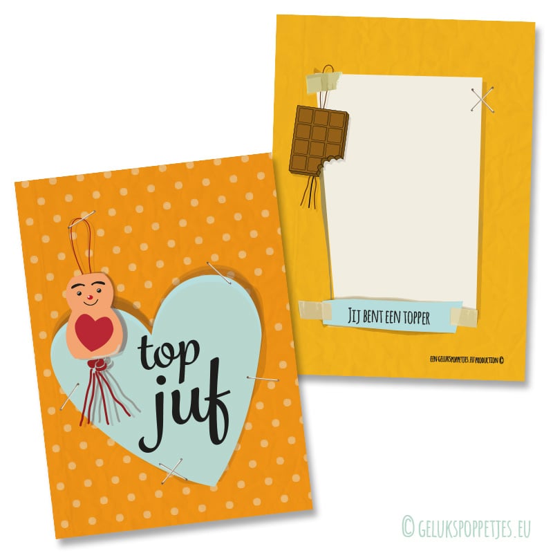 Keyring top teacher with lucky doll heart on the belly