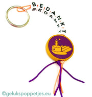 Thank you keychain with lucky charm