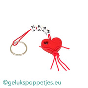 Name keychain with lucky charm heart in heart