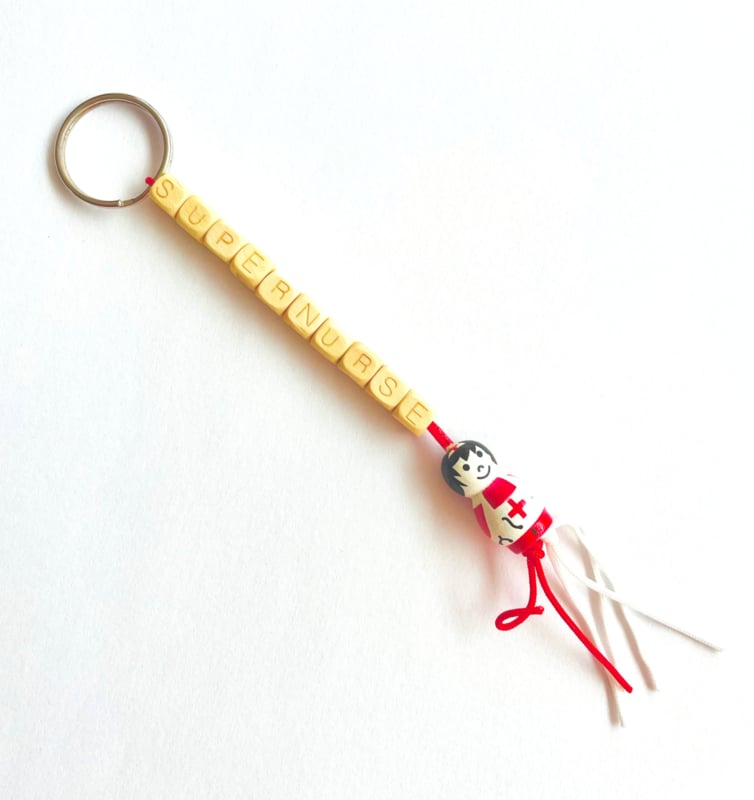FSC letter Keychain Supernurse with lucky nurse doll