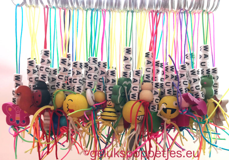 Thank you keychain with various lucky charms