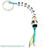 Thank you keychain with lucky charm rider