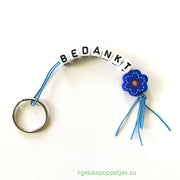 Keychain with thank you and lucky forget-me-not doll