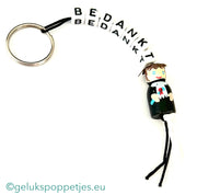 Thank you keychain with lucky professor doll