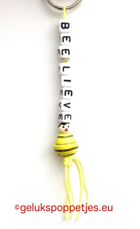 Bee-dear keychain with lucky bee doll