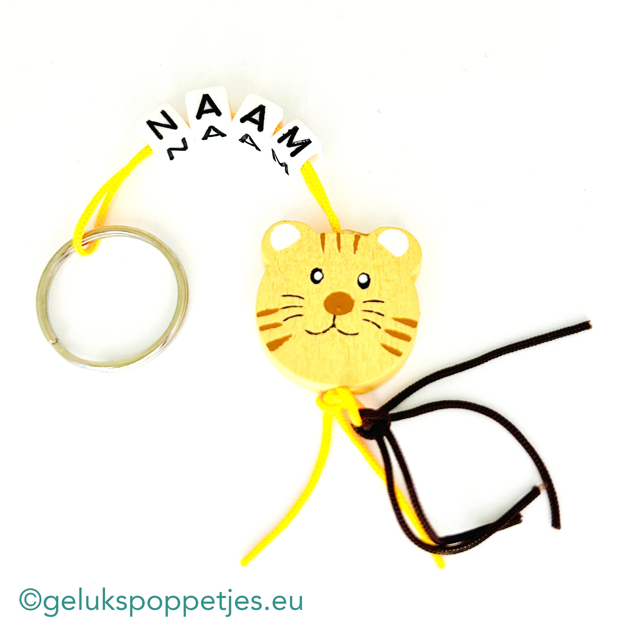 Name keychain with lucky lion doll