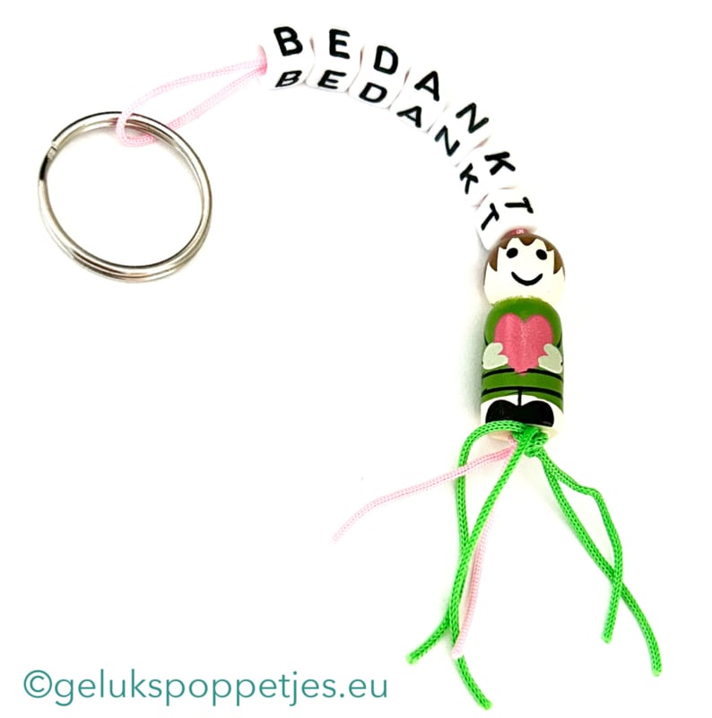 Thank you keychain with lucky charm for daughter