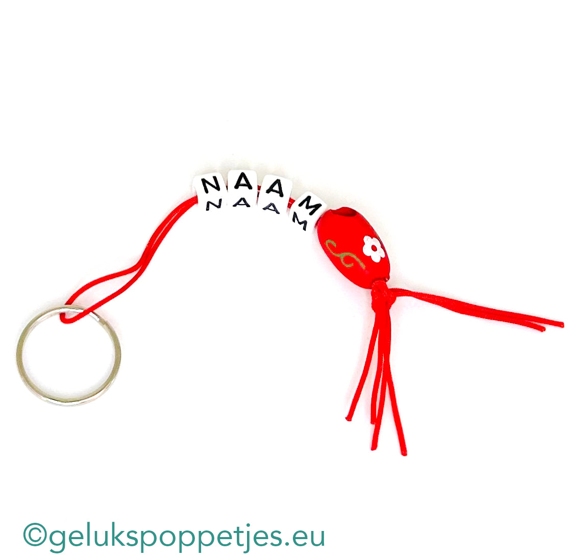 Name keychain with lucky clog doll