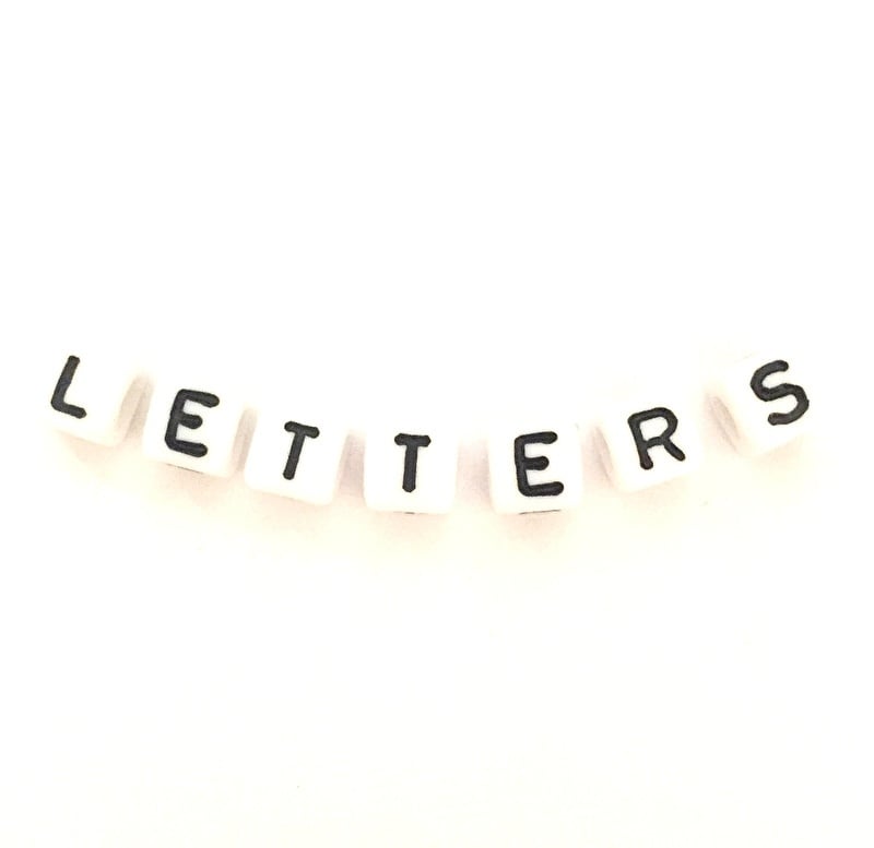 Square letter beads