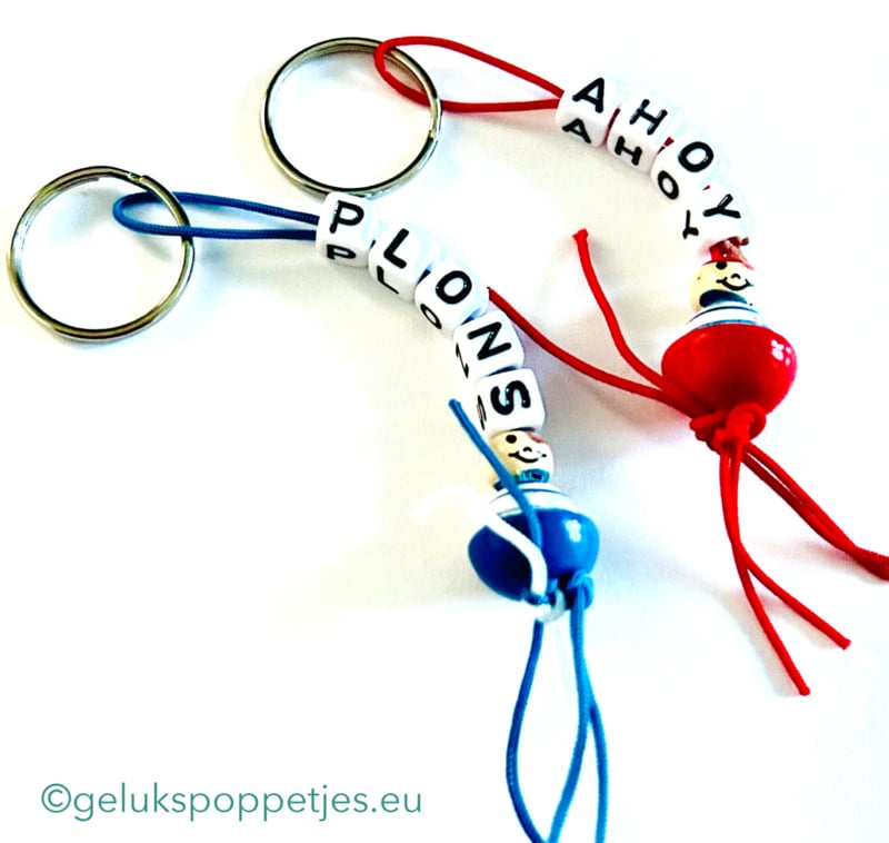 Name keychain with lucky pirate doll