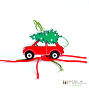 Lucky car with Christmas tree