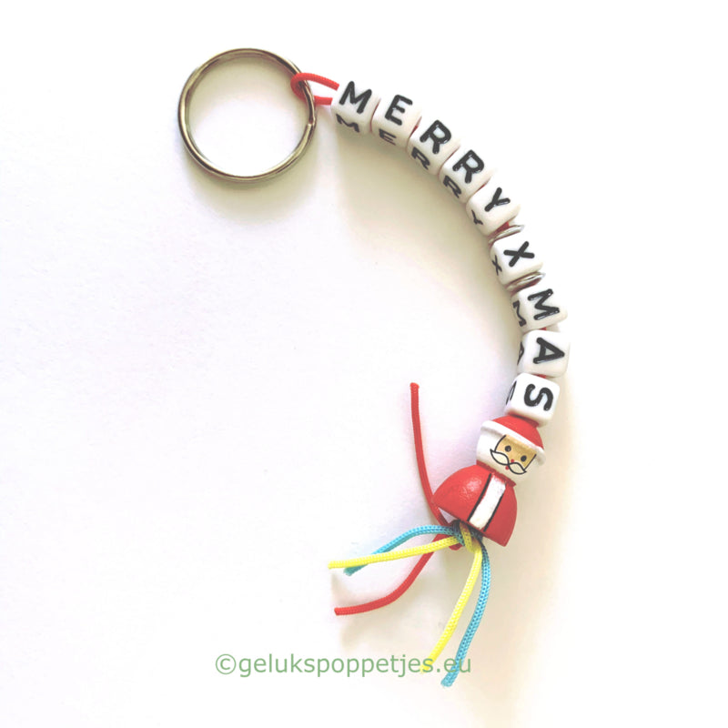 Merry Christmas keychain with lucky snowman