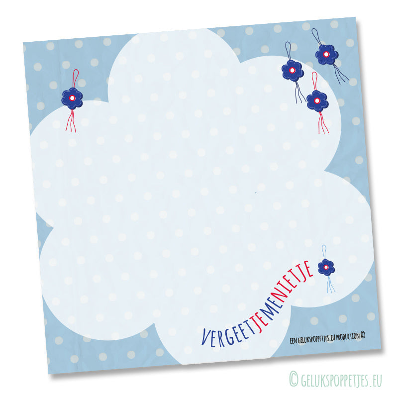 Keychain with thank you and lucky forget-me-not doll