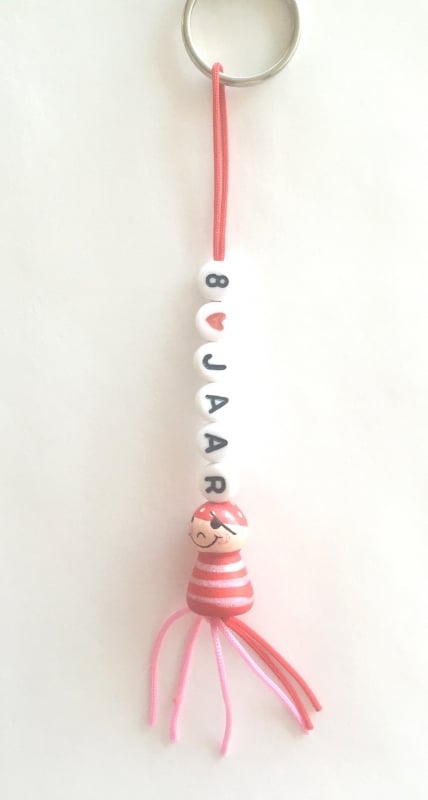 White round number beads