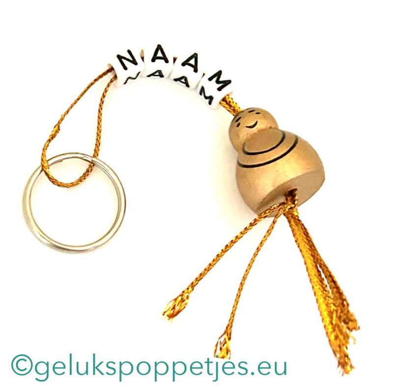 Name keychain with lucky Buddha doll