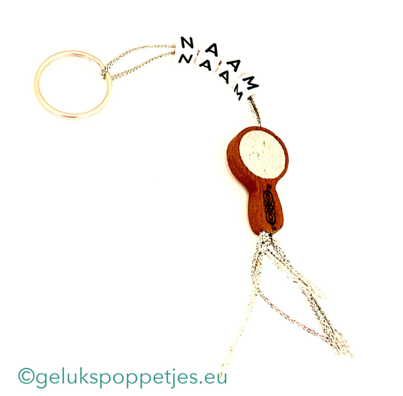 Name keychain with lucky doll mirror
