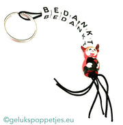 Thank you keychain with lucky devil doll