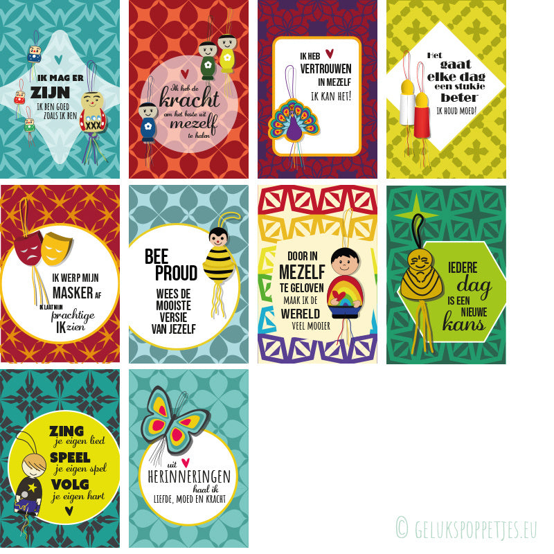 Affirmation cards 10 different ones in a box