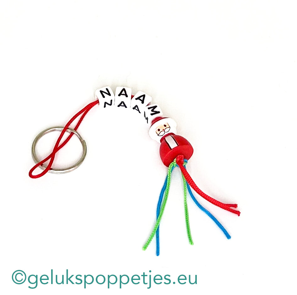 Name keychain with lucky Santa Claus doll
