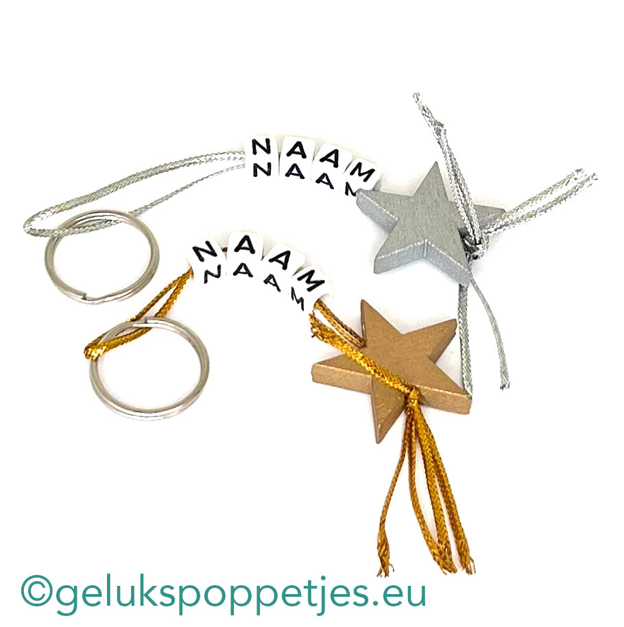 Name keychain with lucky charm star