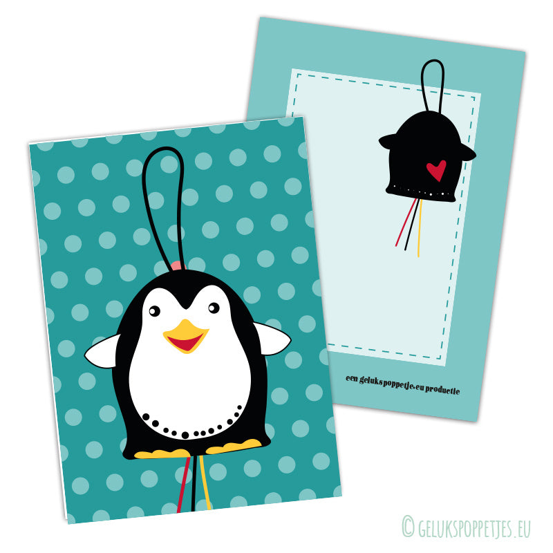 Happy penguin card