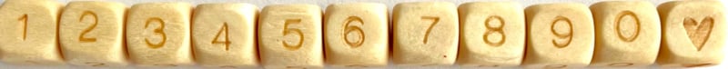 Wooden number beads made of FSC wood