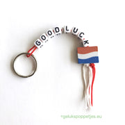 Good Luck Keychain with Lucky Charm Dutch Flag