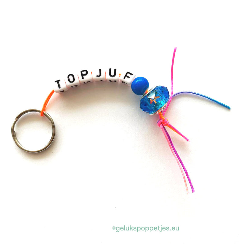 Keyrings top teacher with luxury beads