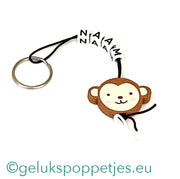 Name keychain with lucky monkey