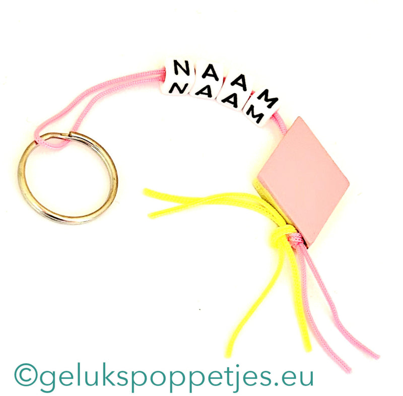 Name keychain with lucky bacon doll