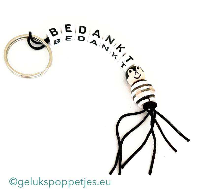 Thank you keychain with lucky charm