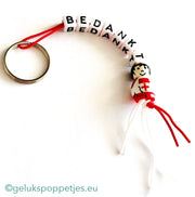 Thank you keychain with lucky nurse doll