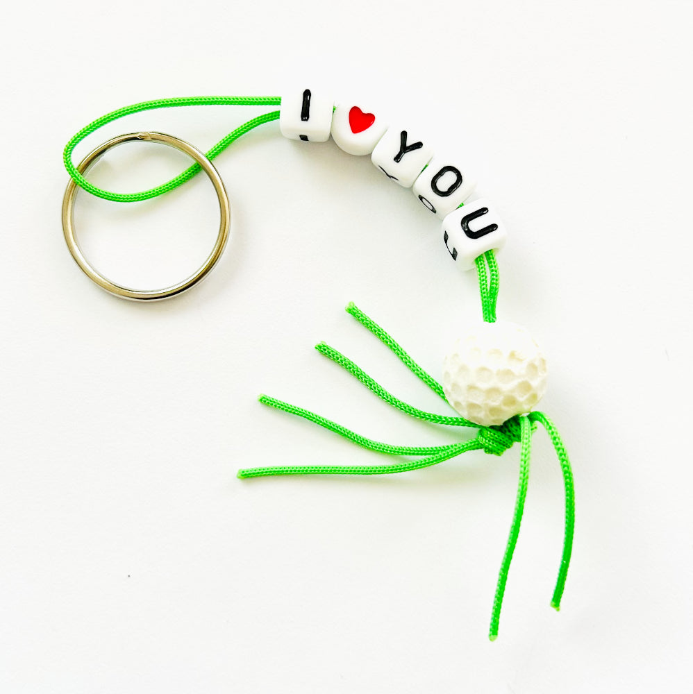 Keychain golf ball lucky charm I LOVE YOU
