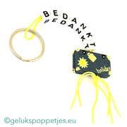 Thank you keychain with lucky charm suitcase