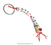 Keychain love❤️you with lucky charm heart on the belly