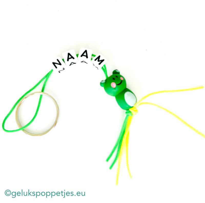 Name keychain with lucky frog