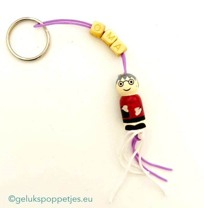 FSC letter keychain grandma with lucky doll grandma